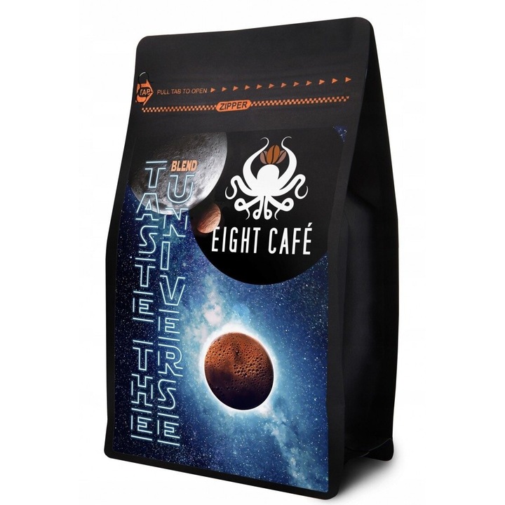 Cafea boabe EIGHT CAFE Bkend Taste The Universe, 0.5 kg, 50% robusta, Honduras, Uganda
