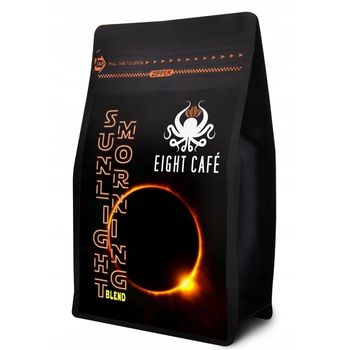 Cafea boabe EIGHT CAFE Blend Sunlight Morning, 0.5 kg, 50% robusta, aroma polslodica
