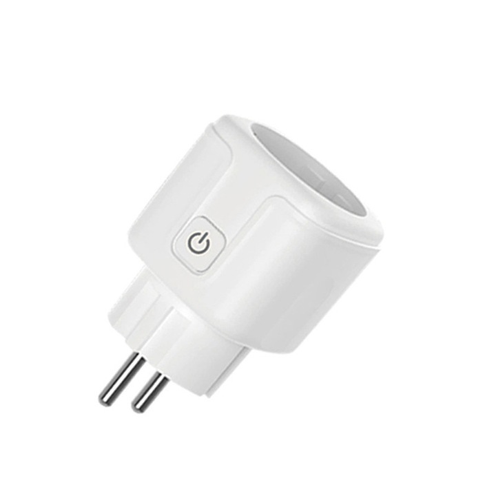 Priza inteligenta Wireless Beedove, 2.4GHZ WiFi, control vocal, cu functie de temporizare, 10 A, compatibility Alexa si Google Home, alb