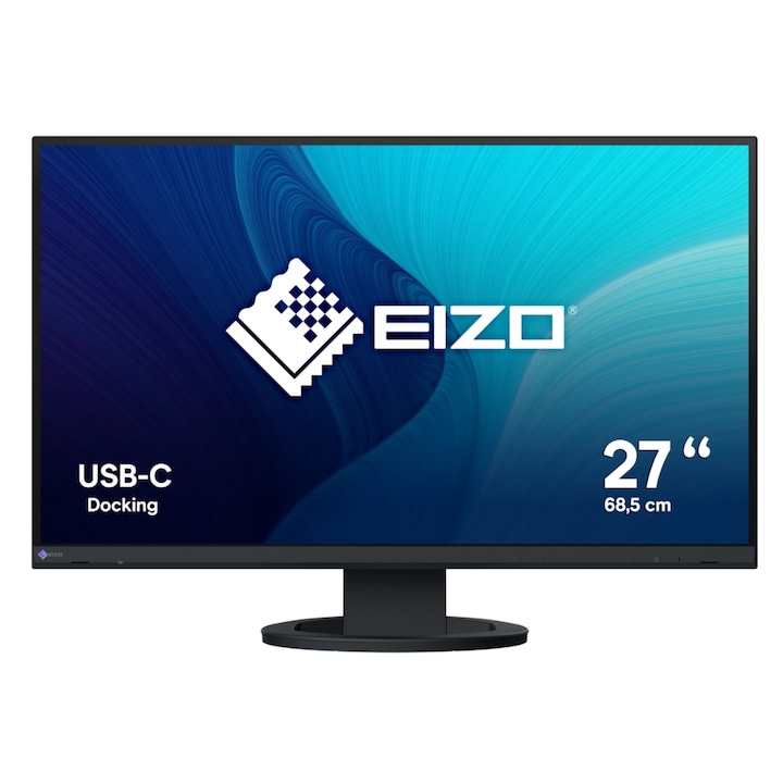 EIZO 27" EV2720S-BK IPS LED monitor, WQHD 2560 x 1440, HDMI, DisplayPort, hangszórók, Pivot fekete