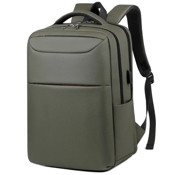 Rucsac Pufo Office compartimentat pentru laptop, 45 x 35 cm, verde