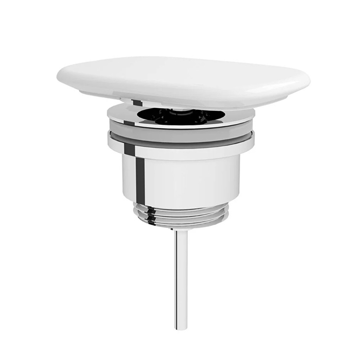 Téglalap alakú kerámia lefolyószelep / fedél, fehér, 6370L003-1001