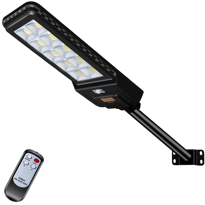 Соларна улична лампа Kingwei 500W, 660 LED-а, водоустойчива, бяла 6500K