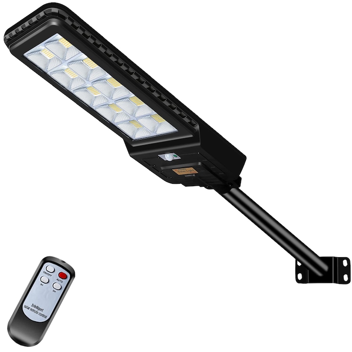 Соларна улична лампа Kingwei 500W, 660 LED-а, водоустойчива, бяла 6500K