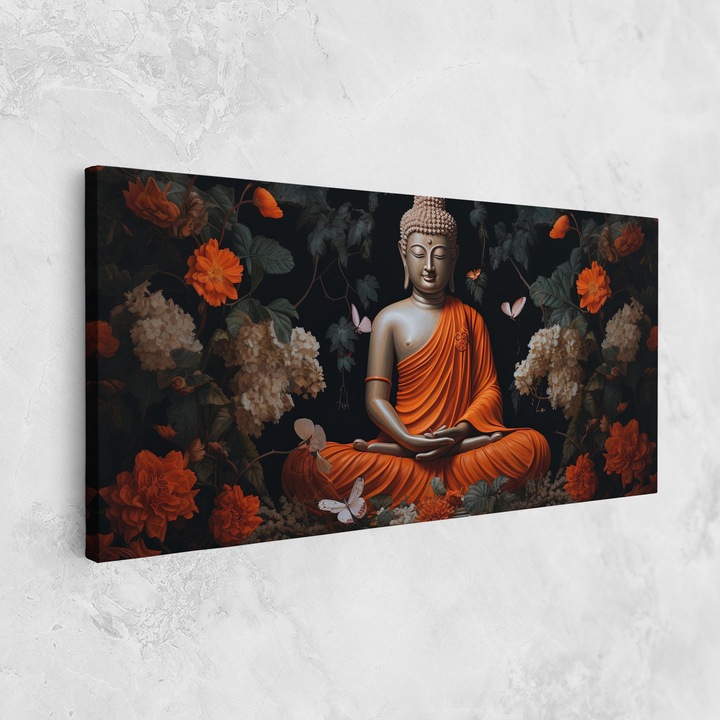 Tablou Canvas, 60x120 cm, Dormitor Si Living, Moderne, Buddha, Butterfly Buddha