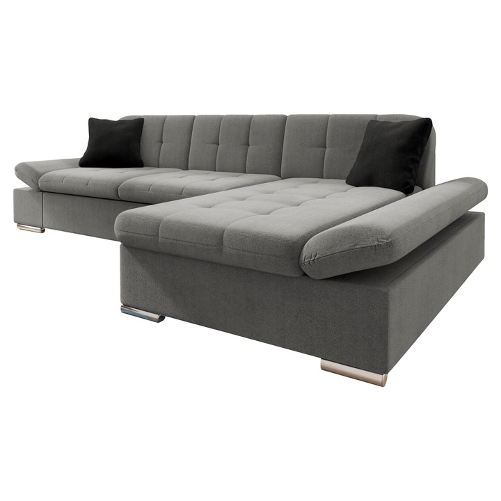 Coltar living Magnir SALE Dreapta, MIRJAN 24, gri + negru, 161x278x76 cm
