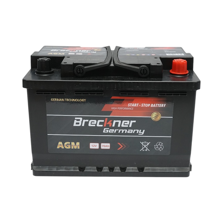 Baterie auto AGM start-stop 12V 70 Ah, 900A la pornire 275x175x195mm Breckner Germany