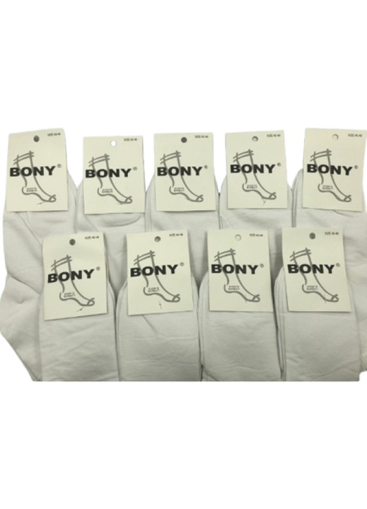 Set 20 sosete barbatesti Bony, alb, marime 41-46