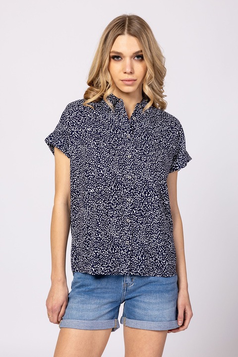 Heavy Tools, Camasa cu maneci scurte si model Rhinty, Alb/Bleumarin