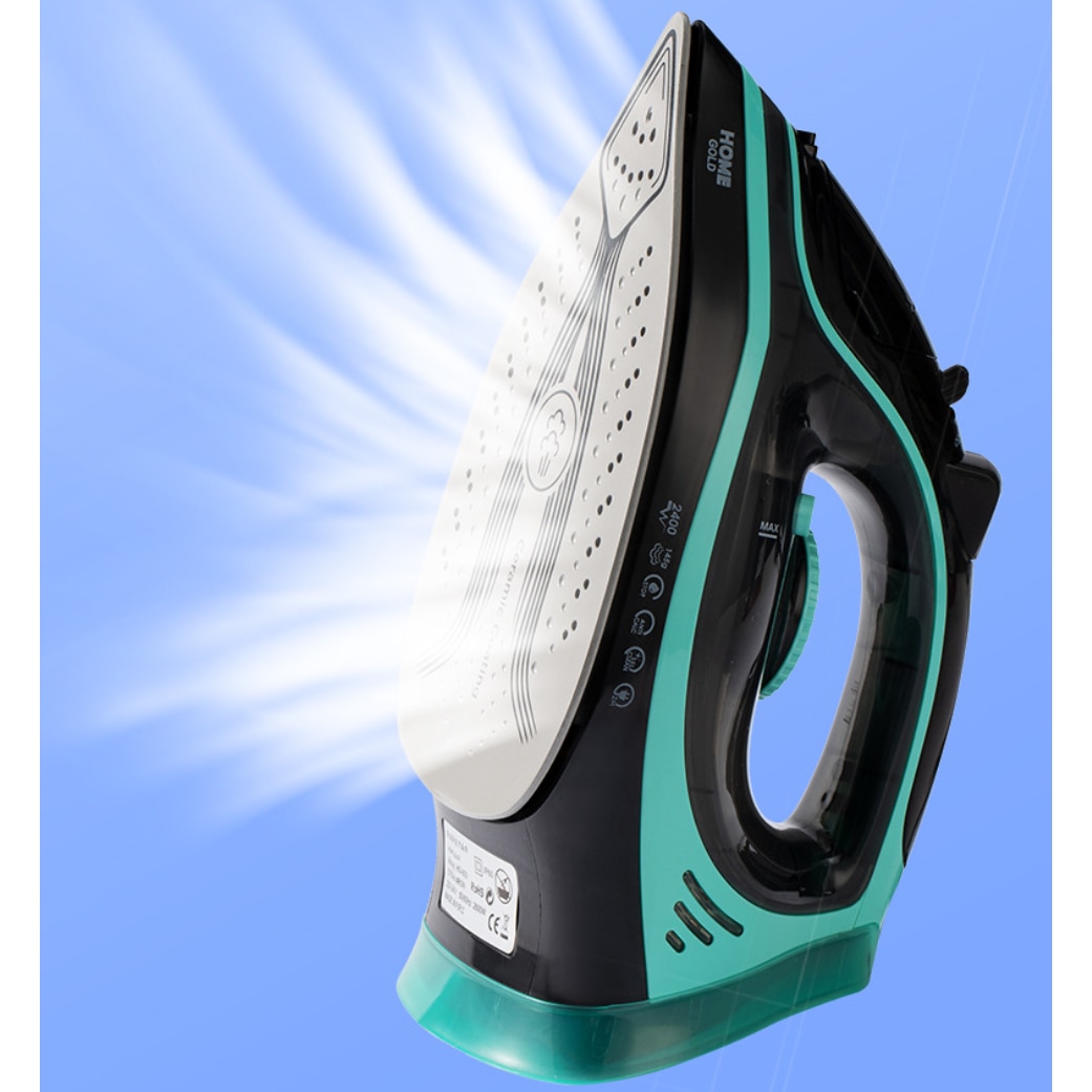 Fier de calcat cu aburi, 2600W, 4 setari temperatura, functie de spray, fier cu abur, albastru/negru