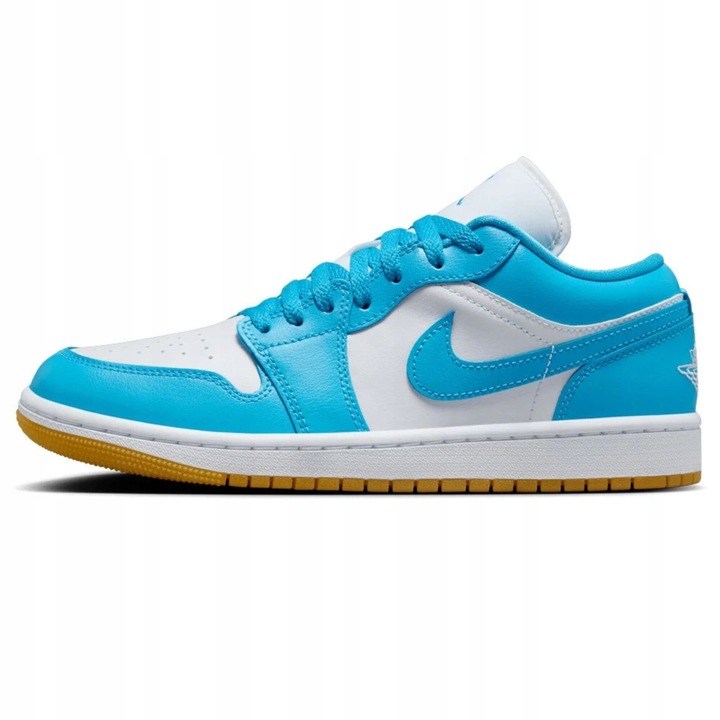 Nike Air Jordan 1 Low sportcipo, kenyelmes, bor, Fehér/Kék
