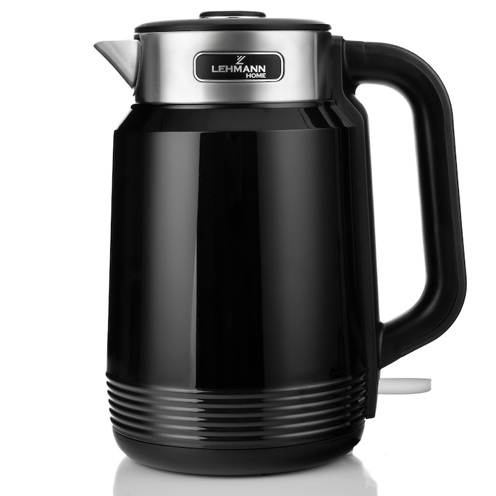 Fierbator electric Lehmann Milano Negru, retro, 2L, 2200W, cablu 75cm, BPA free, 1.03 kg, 215x265x160 cm, negru