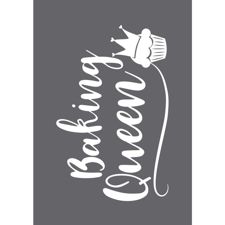 Sablon serigrafic "Baking Queen", A5, Rayher, cu racleta