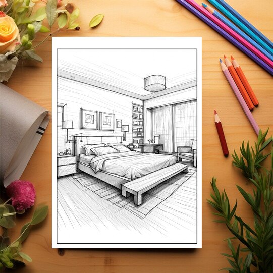Carte de colorat antistres, 30 de ilustratii Design interior - Volumul ...