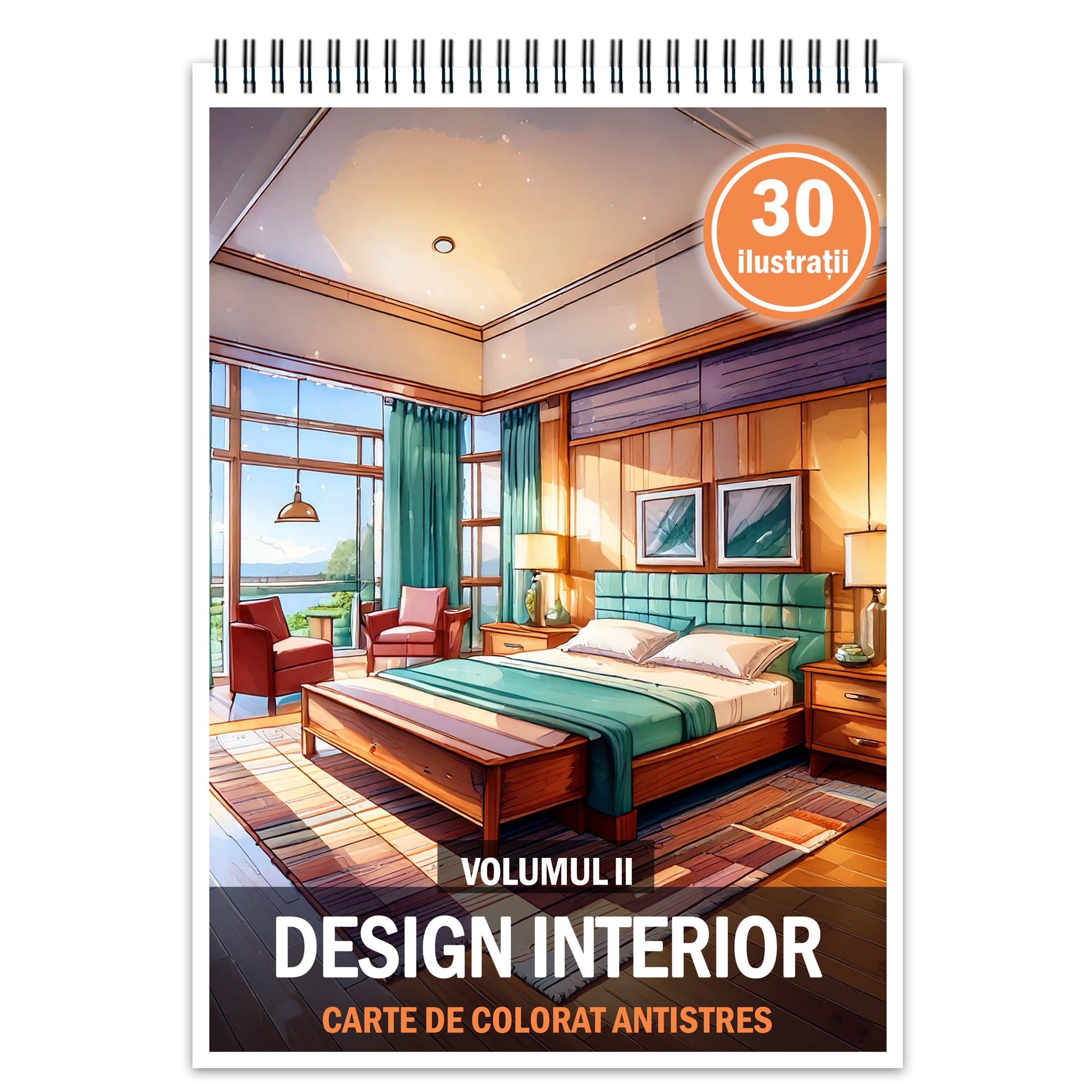 Carte de colorat antistres, 30 de ilustratii Design interior - Volumul ...