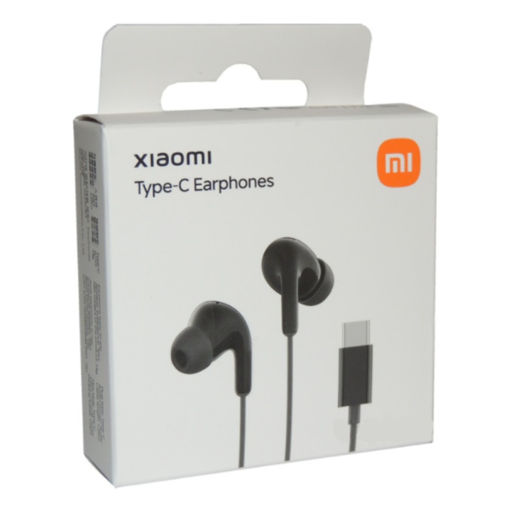Xiaomi prémium vezetékes fejhallgató USB-C csatlakozó IP54 vezetékes mikrofon zajcsökkentő funkcióval és hangerőszabályzóval fekete BHR8930GL kiskereskedelmi bliszter prémium