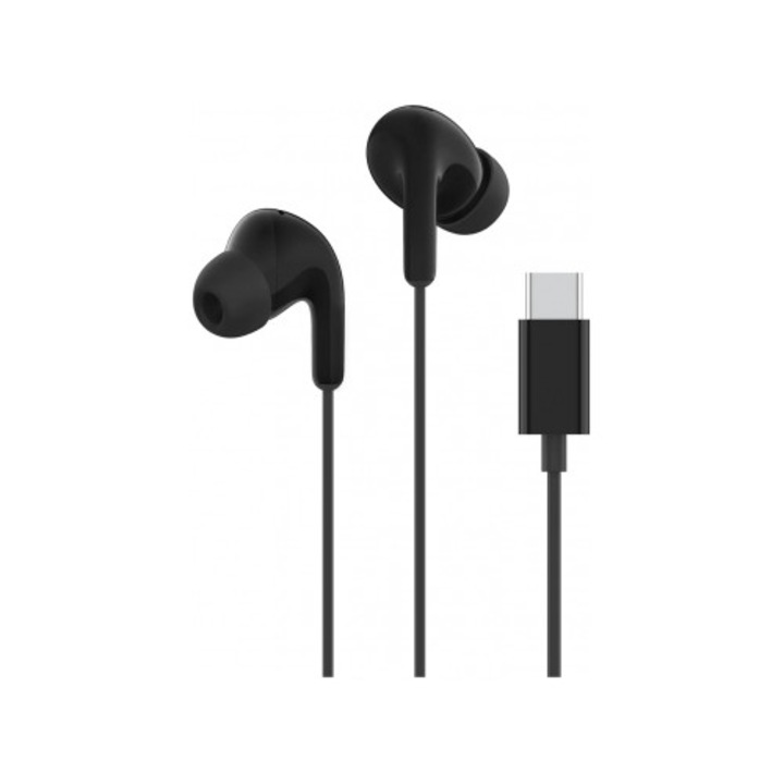 Casti audio In Ear Xiaomi, conector USB Type-C, control volum si apeluri, 1.2m lungime cablu, Negru