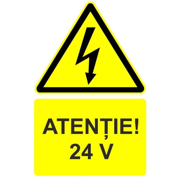 Indicator Atentie 110V indicator de avertizare, Sticker autocolant, Cri-Flo, Dimensiune A5 21x15 cm