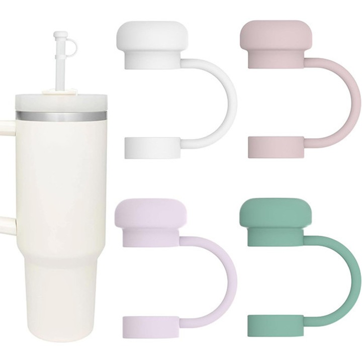Set 4 bucati capac pentru paie din silicon, accesorii pentru tumbler Stanley, multicolor