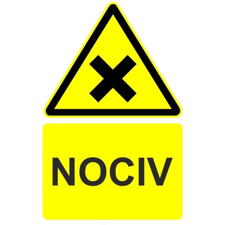 Indicator Nociv indicator de avertizare, Sticker autocolant, Cri-Flo, Dimensiune A5 21x15 cm