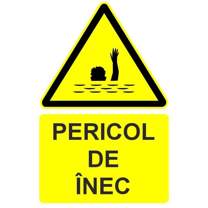 Indicator Pericol de inec indicator de avertizare, Sticker autocolant, Cri-Flo, Dimensiune A5 21x15 cm