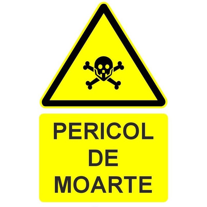 Indicator Pericol de moarte indicator de avertizare, Sticker autocolant, Cri-Flo, Dimensiune A5 21x15 cm