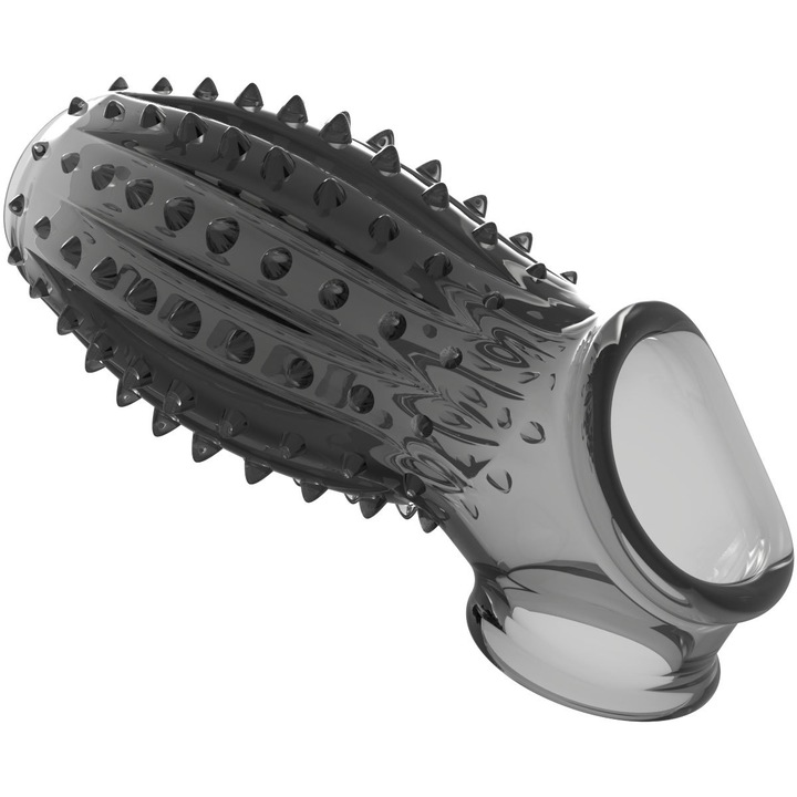 Manson penis, Excitat®, Sex Toys, Extender Ultra Soft Enlarger, Stimulare in forma de dinte cu lup, Stimulator vaginal feminin Clitoral G-Spot, Reutilizabil, Acoperire 360 de Grade, Rezistent la apa, design ergonomic, TPE, Negru intens