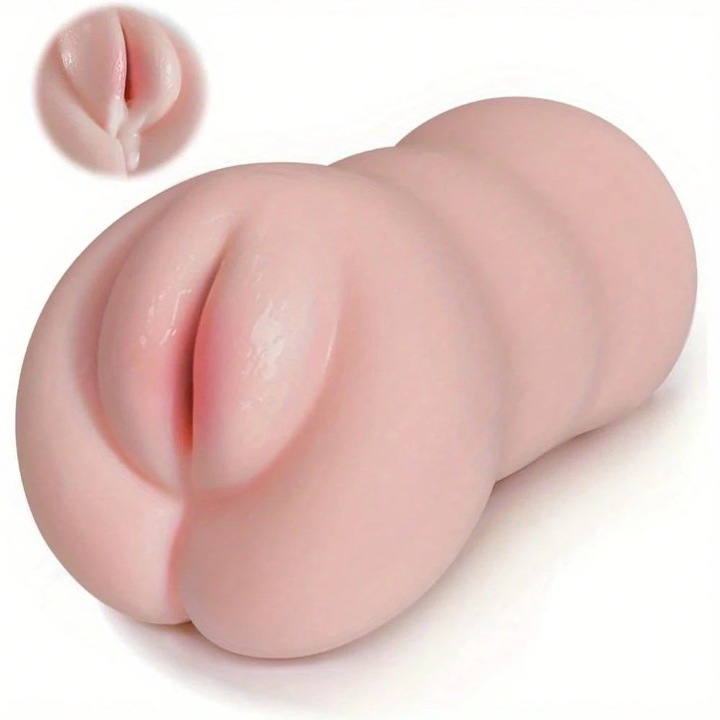 Ултрареалистичен мастурбатор, Excitat®, секс играчка, С лубрикант, Еластичен, Изработен от първокласен TPE По-мек, нетоксичен, 5D набраздени канали, Анатомичен дизайн, Лесен за почистване, Водоустойчив, Преносим, 550G, Хладно бял цвят на кожата