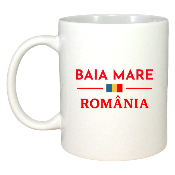 Cana Romania Oras BAIA MARE, Ceramica, Cri-flo, Culoare Maner si interior Alb