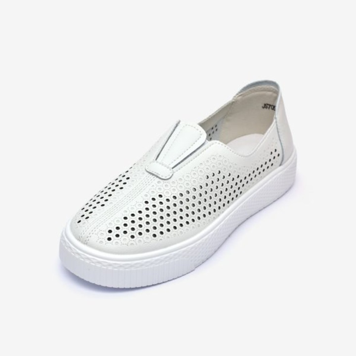 Pantofi piele dama JS705-1, Alb