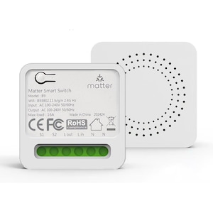 Releu Intrerupator Inteligent Wi-Fi cu Suport Matter, 16A, Compatibil Tuya/Smart Life, Timer, Control de la Distanta, 42x42mm