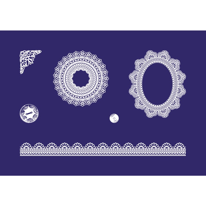 Sablon adeziv dantela, DIN A5, Rayher, cu racleta