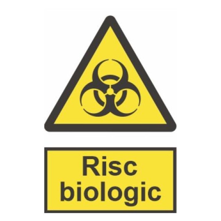 Indicator protectia muncii risc biologic, Sticker autocolant, Cri-Flo, Dimensiune A5 21x15 cm