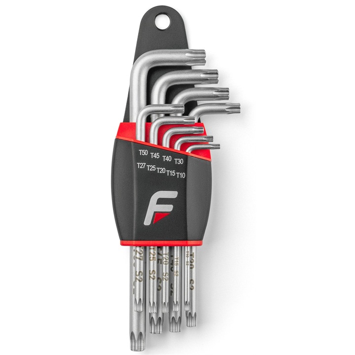 FEEDBACK torx kulcskészlet, 9 darabos, T10-T50 méretek, masszív szerkezet, mágneses fejek
