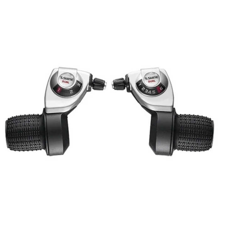 Set de 2 Manete schimbator Sedona SSYY-07, rotative, Index 7, negru/argintiu