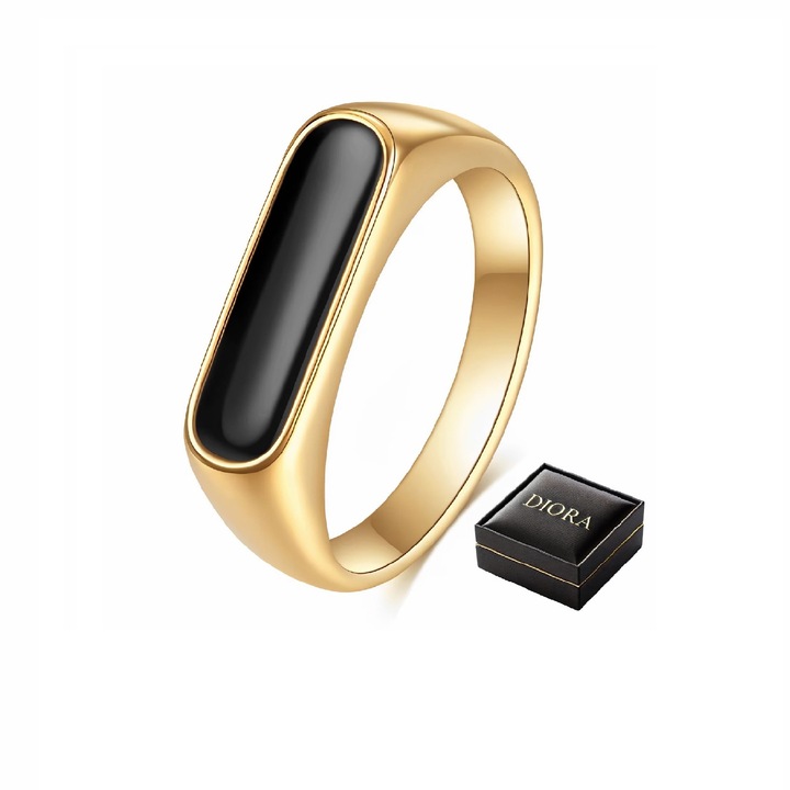 Inel marca Diora, Design Clasic, culoare Auriu/Negru, dimensiune 54x17.2mm