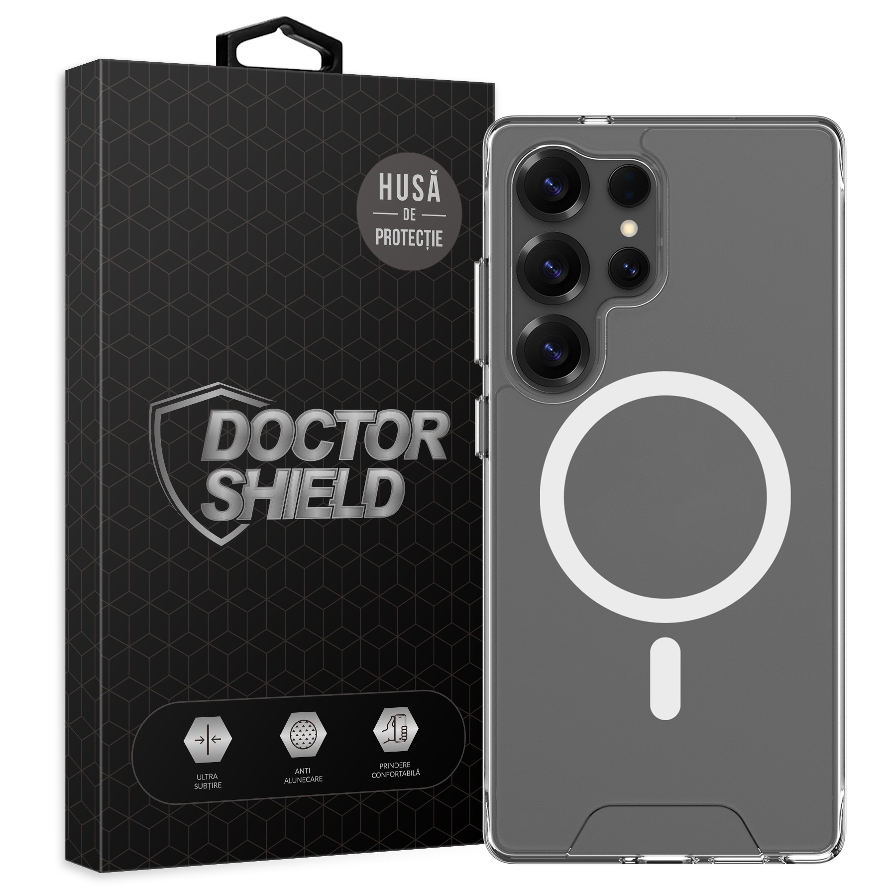 Husa de Protectie, Compatibila Samsung Galaxy S25 Ultra, Doctor Shield Fantom, MagSafe -Transparent