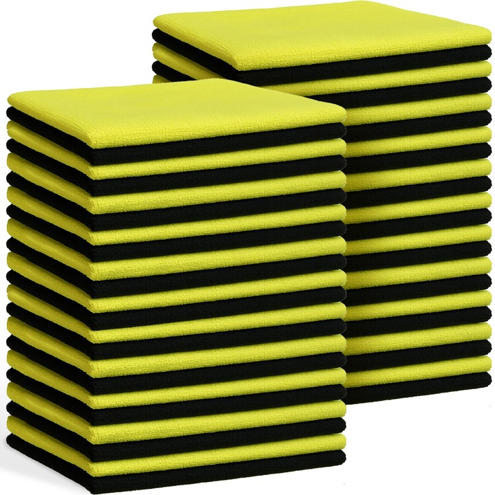 Set 50 Lavete Microfibra Ultra Absorbante, Reutilizabile, 30x30cm