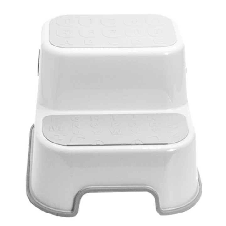 Детска тоалетна чиния с противоплъзгаща седалка, 2 стъпала, Beberoyal, сива