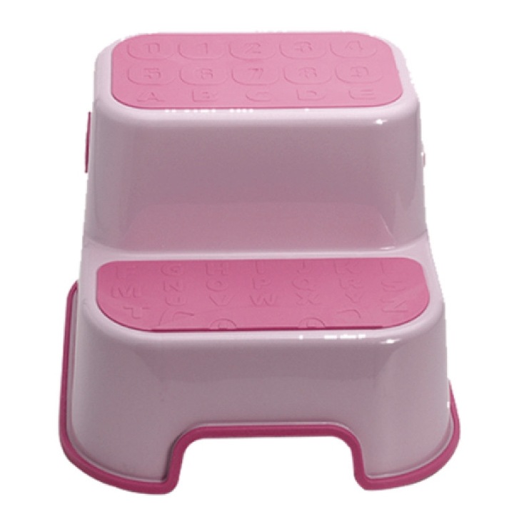 Детска тоалетна чиния Beberoyal, Противоплъзгаща седалка, 2 стъпала, Розов