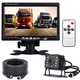 Afisaj auto, camera video pentru marsarier cu monitor, Fudisenn, afisaj LCD de 7 inch cu 8 LED-uri, imagine inversa, IPS 1024 x 600, cip fotosensibil inteligent, suporta semnale AHD/CVBS, cu functie de vedere nocturna, 12V-24V, universal, negru