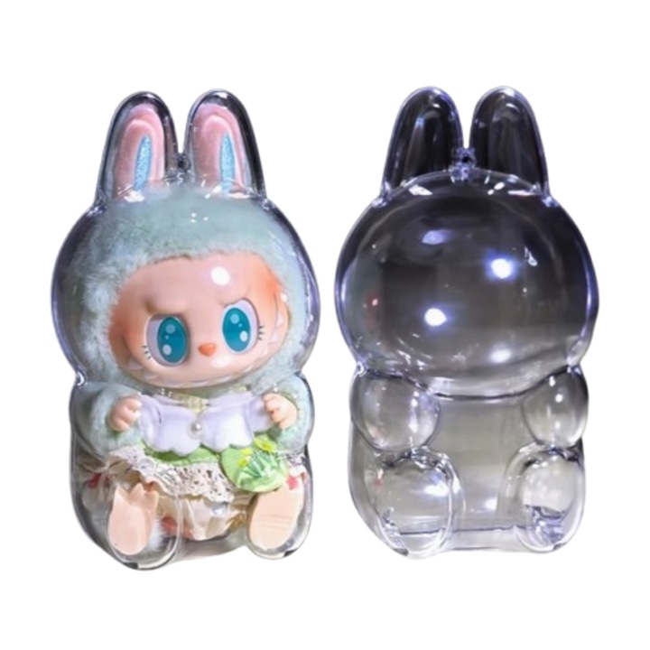 Протектор Labubu от твърда пластмаса VICTINY Monsters, прозрачен, 15x17 см, комплект