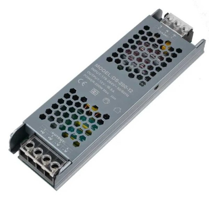Sursa de Alimentare Premium 12V 16.6A 200W – Transformator de Tensiune Stabila pentru Iluminat LED, Sisteme CCTV, Automatizari si Proiecte Industriale