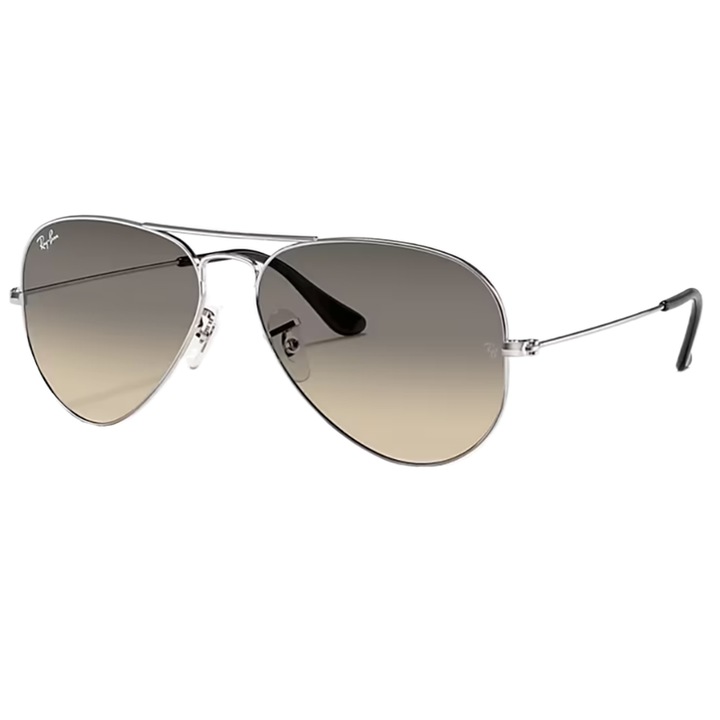 Ochelari de soare, Ray-Ban, RB3026 Aviator Large Metal II, metal, argintii, degrade, standard
