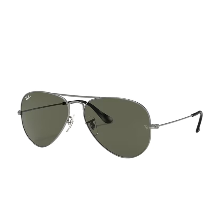 Napszemüveg, Ray-Ban, RB3026 Aviator Large Metal II, Gunmetal, Green, standard