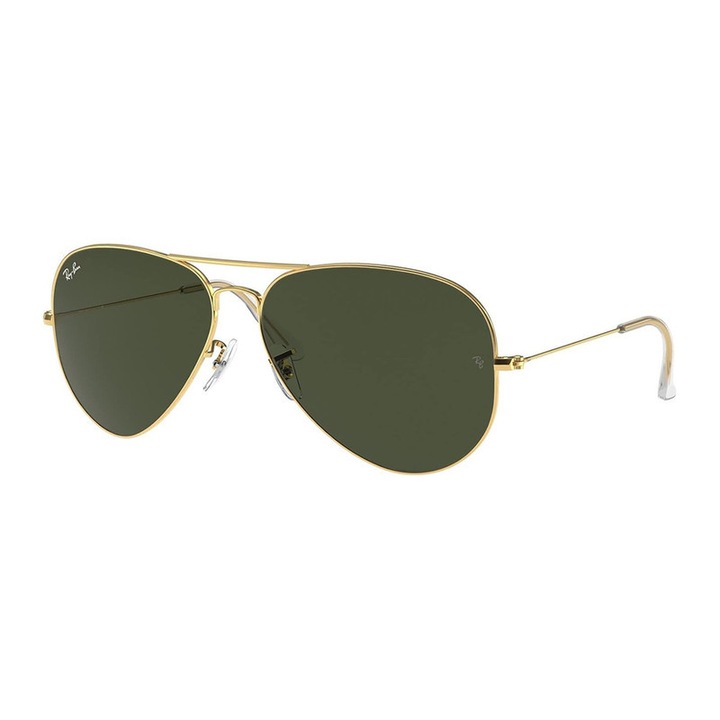 Napszemüveg, Ray-Ban, RB3026 Aviator Large Metal II, metál, arany, zöld, standard