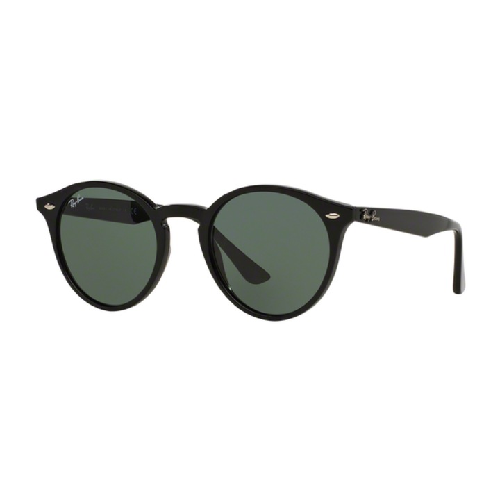 Ochelari de soare Ray-Ban, model RB2180, forma rotunda, culoare rama neagra, culoare lentila verde, marime standard