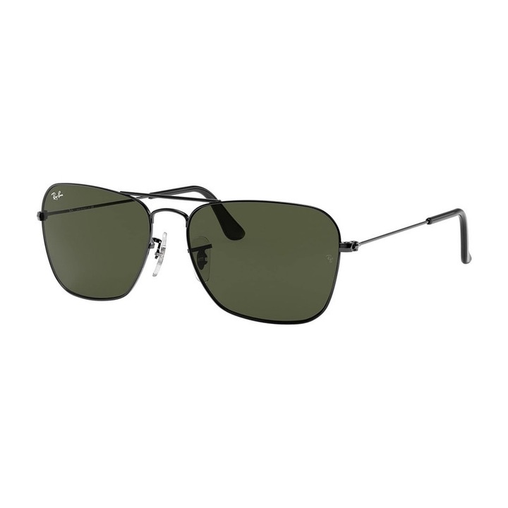 Слънчеви очила Ray-Ban RB3136 Caravan, металически, черни, градиентно зелени кристални лещи, стандартен размер