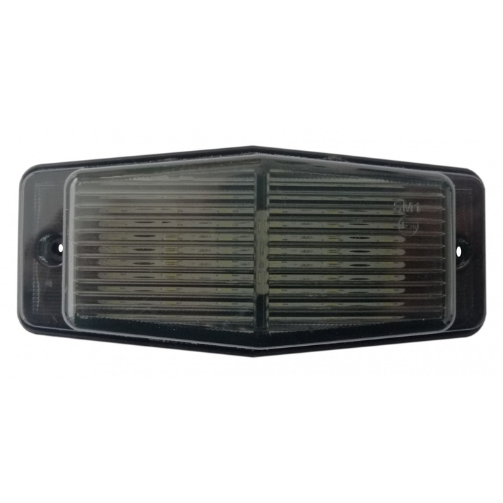 Lampa LED gabarit, semnalizare 12–24V cu 12 LED-uri – sticla opaca, lumina alba