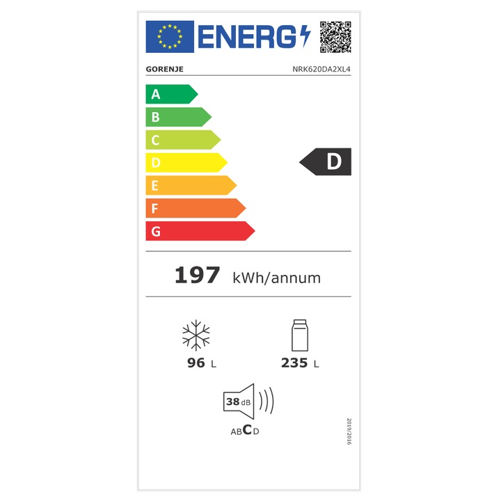 Combina frigorifica Gorenje NRK620DA2XL4, No Frost, 200 cm